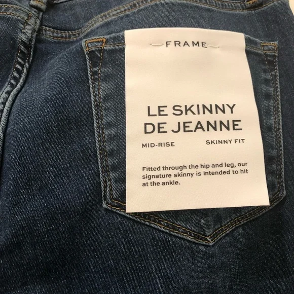 Frame Le Skinny De Jeanne Mid Rise Ankle Jeans size 32 Orlena Dark Wash - Picture 8 of 8